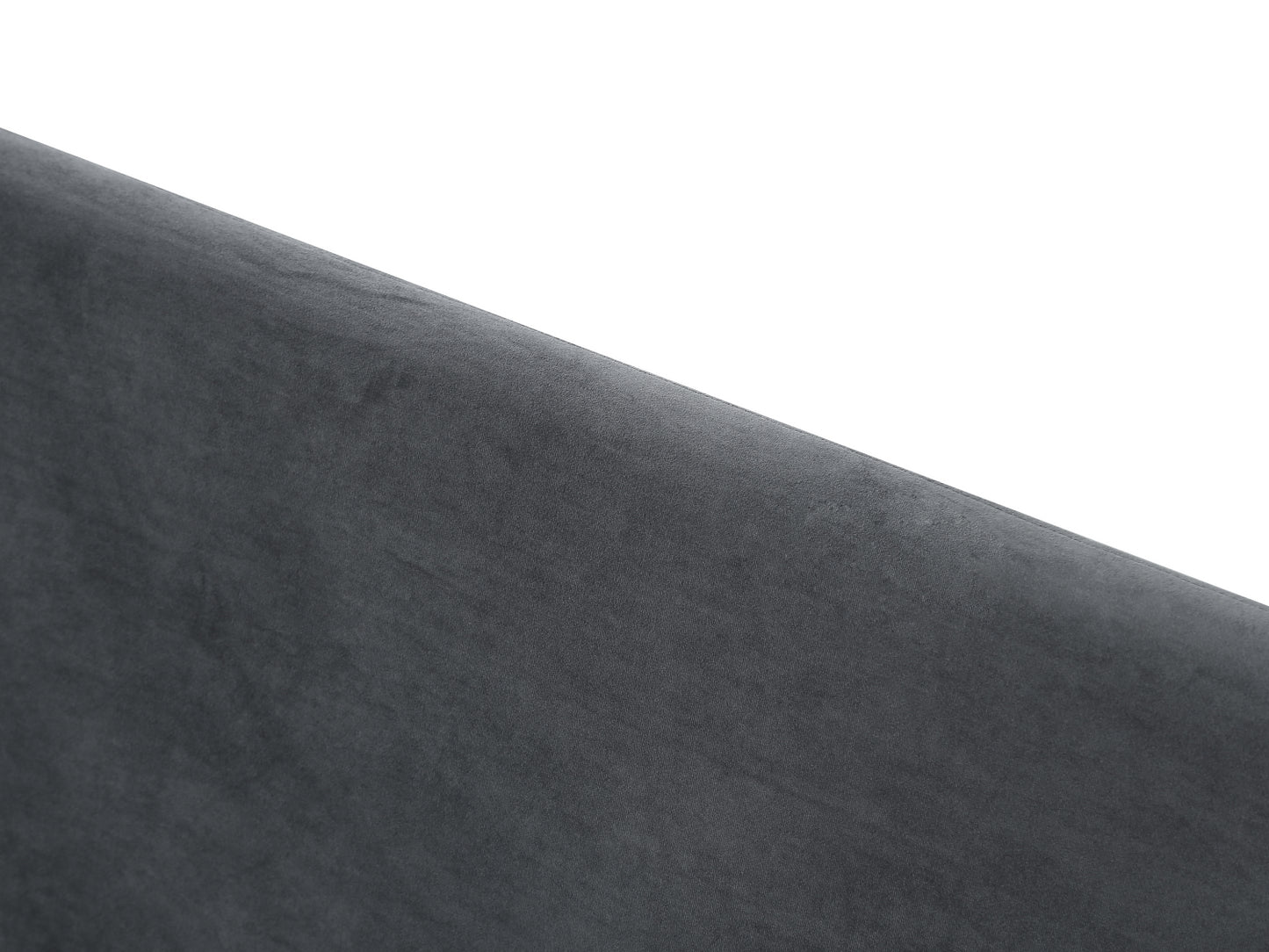 Lit NORTH PLUS en tissu velours 140 x 190 cm gris foncé - Vue zoom tête de lit