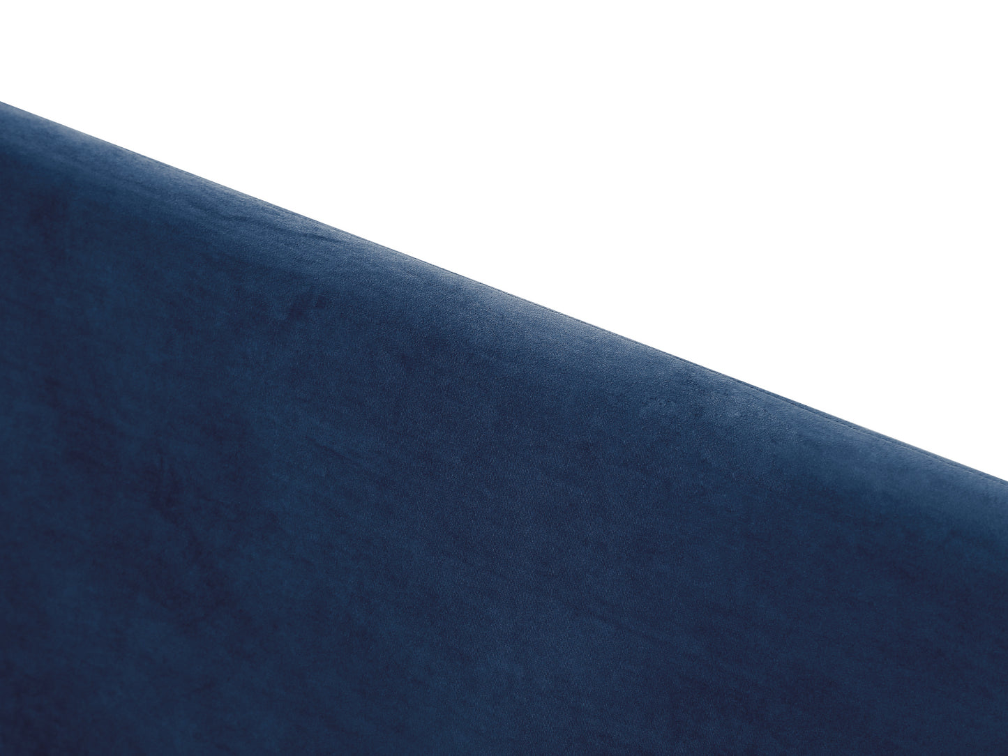 Lit NORTH PLUS en tissu velours 140 x 190 cm bleu nuit - Vue zoom tête de lit
