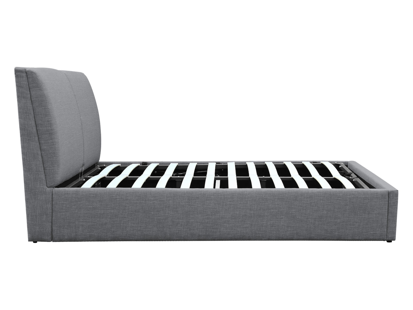 Lit coffre COMFY en tissu 140 x 190 cm - Vue latérale