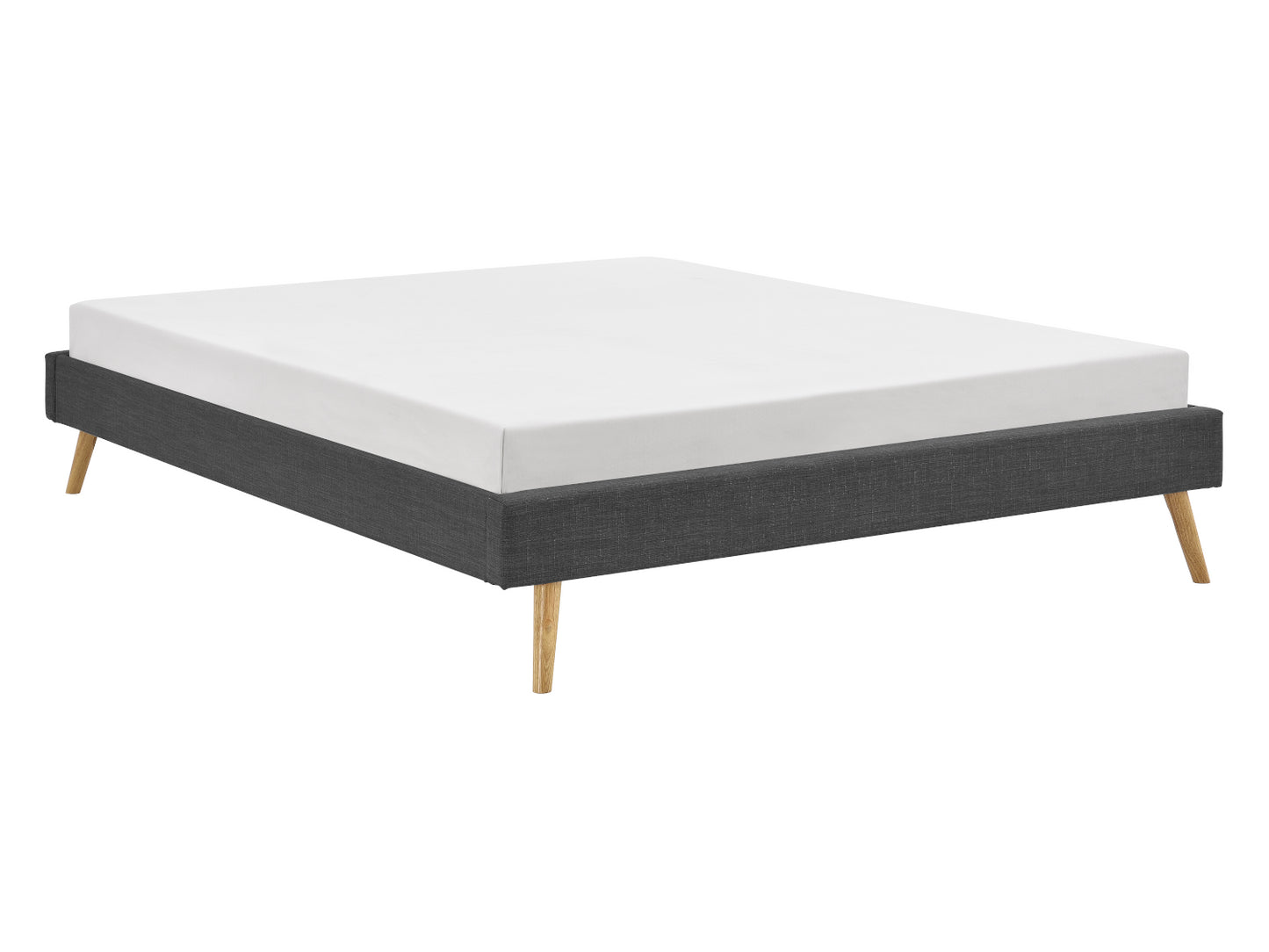 Lit SOFT en tissu 140 x 190 cm gris foncé - Vue de profil
