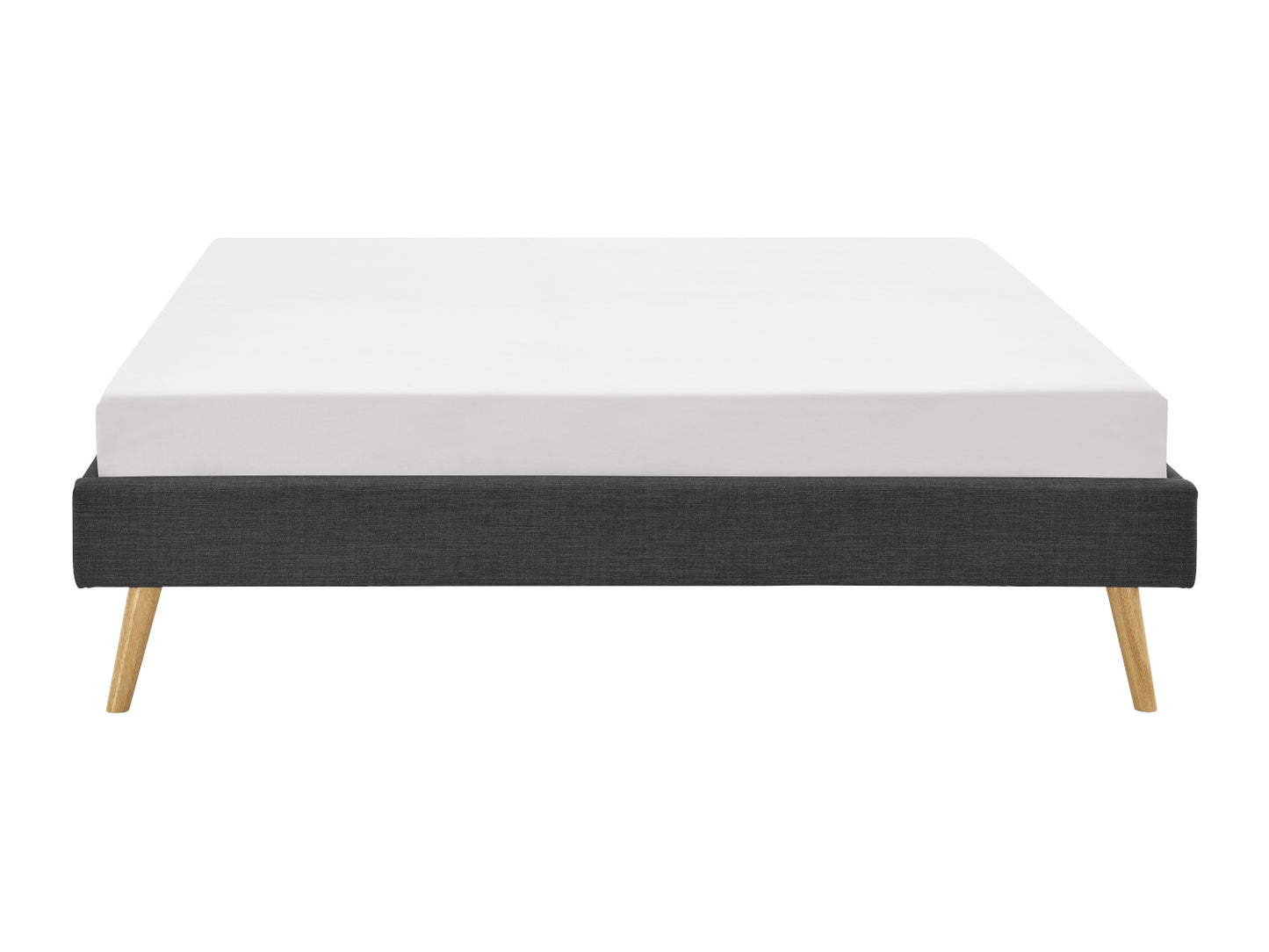 Lit SOFT en tissu 140 x 190 cm gris foncé - Vue de face