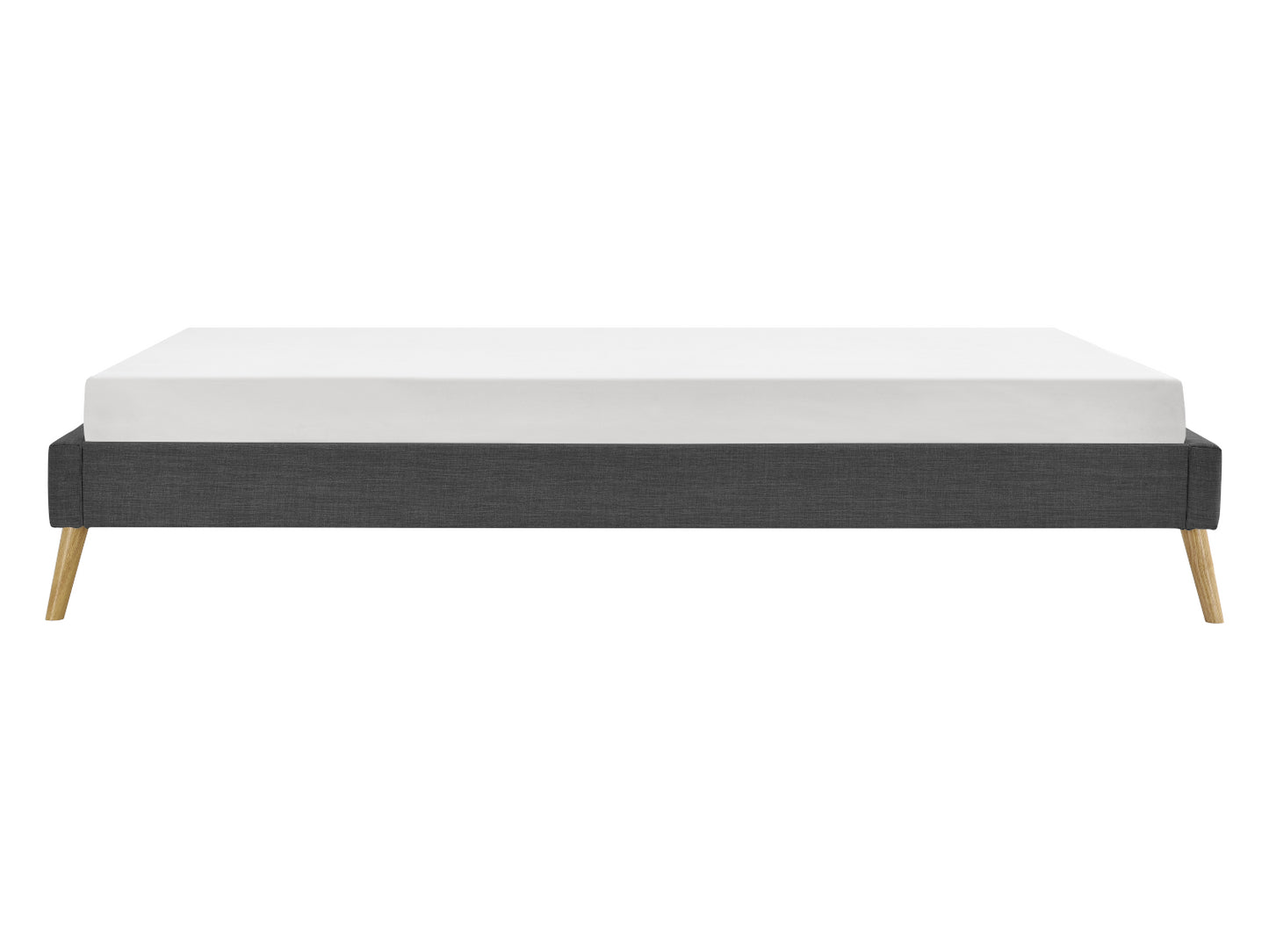Lit SOFT en tissu 140 x 190 cm gris foncé - Vue latérale