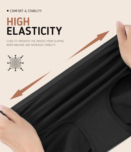 Culottes Femmes Taille Haute en Coton – Lot de 5,