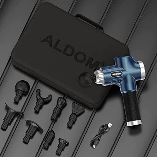Pistolet de Massage Musculaire ALDOM Appareil de Massage Masseur de Muscle Profonds avec 30 Niveaux Réglables, 6 Têtes de Massage et l'Écran LCD Pour Soulager Douleurs et Raideurs Musculaires