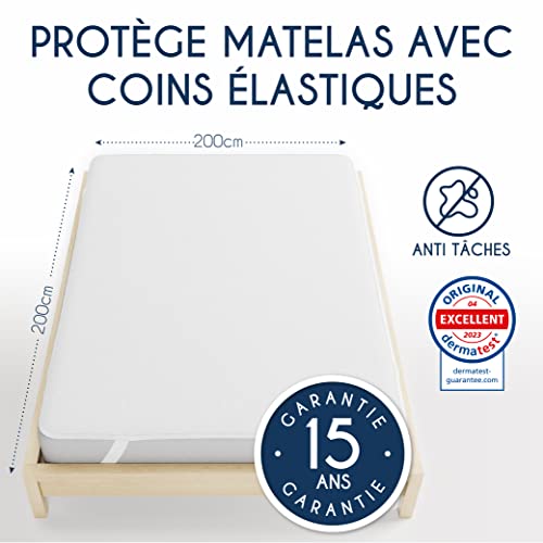 Protège Matelas Imperméable Oeko-TEX – Alèse en Coton Respirant avec 4 Coins Élastiques