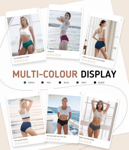 Culottes Femmes Taille Haute en Coton – Lot de 5,