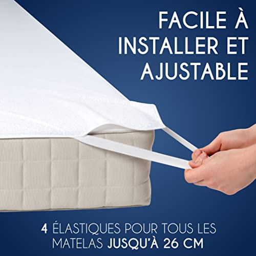 Protège Matelas Imperméable Oeko-TEX – Alèse en Coton Respirant avec 4 Coins Élastiques