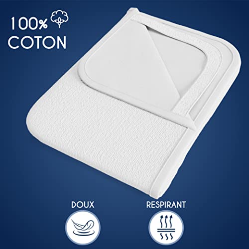 Protège Matelas Imperméable Oeko-TEX – Alèse en Coton Respirant avec 4 Coins Élastiques