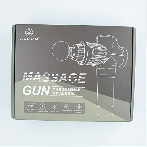 Pistolet de Massage Musculaire ALDOM Appareil de Massage Masseur de Muscle Profonds avec 30 Niveaux Réglables, 6 Têtes de Massage et l'Écran LCD Pour Soulager Douleurs et Raideurs Musculaires