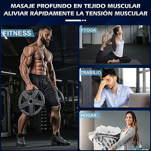 Pistolet de Massage Musculaire ALDOM Appareil de Massage Masseur de Muscle Profonds avec 30 Niveaux Réglables, 6 Têtes de Massage et l'Écran LCD Pour Soulager Douleurs et Raideurs Musculaires