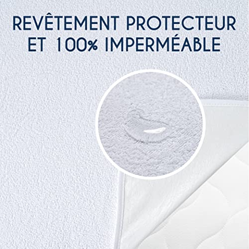 Protège Matelas Imperméable Oeko-TEX – Alèse en Coton Respirant avec 4 Coins Élastiques