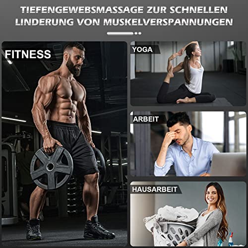 Pistolet de Massage Musculaire ALDOM Appareil de Massage Masseur de Muscle Profonds avec 30 Niveaux Réglables, 6 Têtes de Massage et l'Écran LCD Pour Soulager Douleurs et Raideurs Musculaires