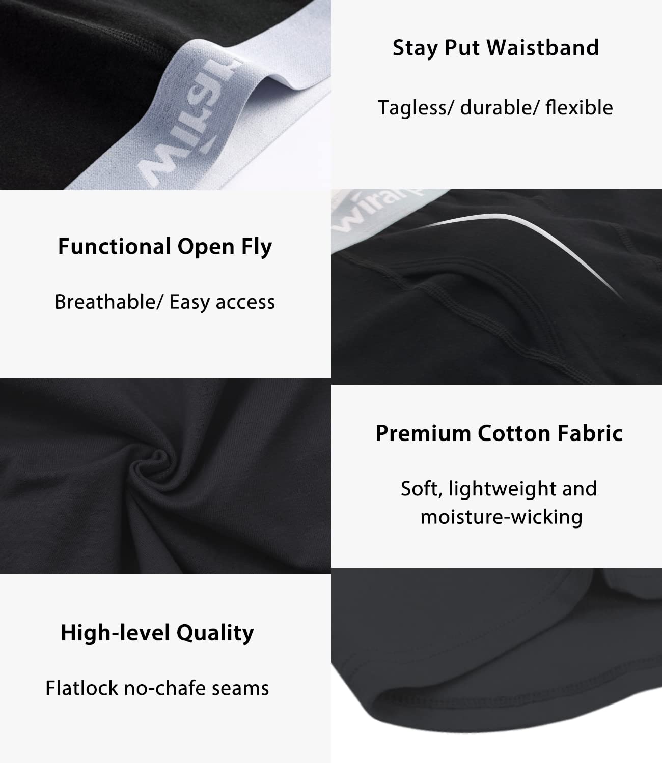 Boxers Homme Coton Confort – Lot de 4 Sans Étiquette