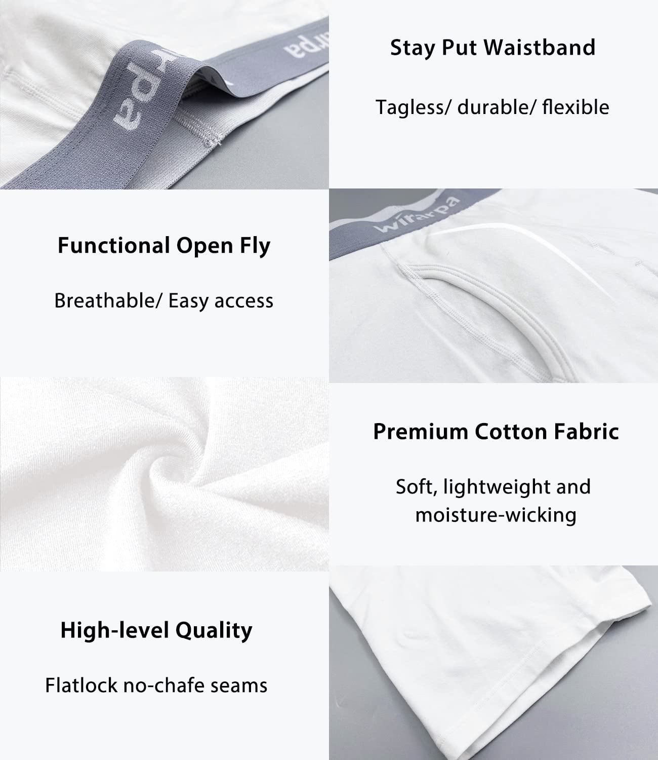 Boxers Homme Coton Confort – Lot de 4 Sans Étiquette