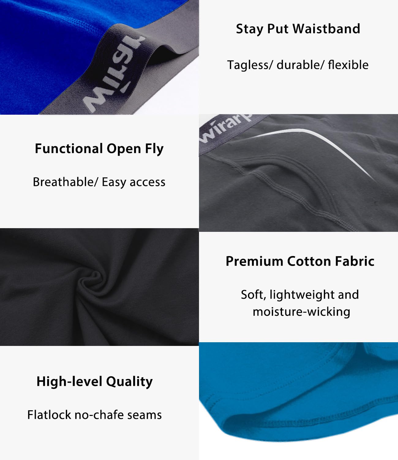 Boxers Homme Coton Confort – Lot de 4 Sans Étiquette