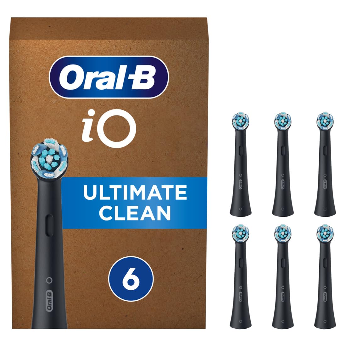 Oral-B iO Ultimate Clean Brossettes Noires | Lot de 8