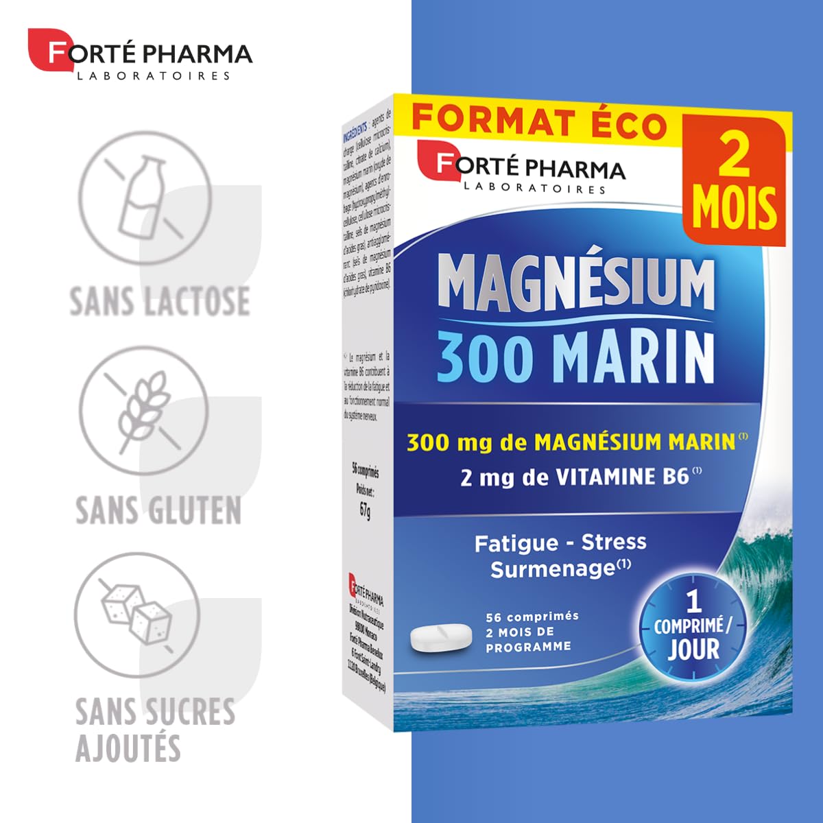 Magnésium 300 Marin | 300 mg de Magnésium Marin pour Réduire le Stress et la Fatigue