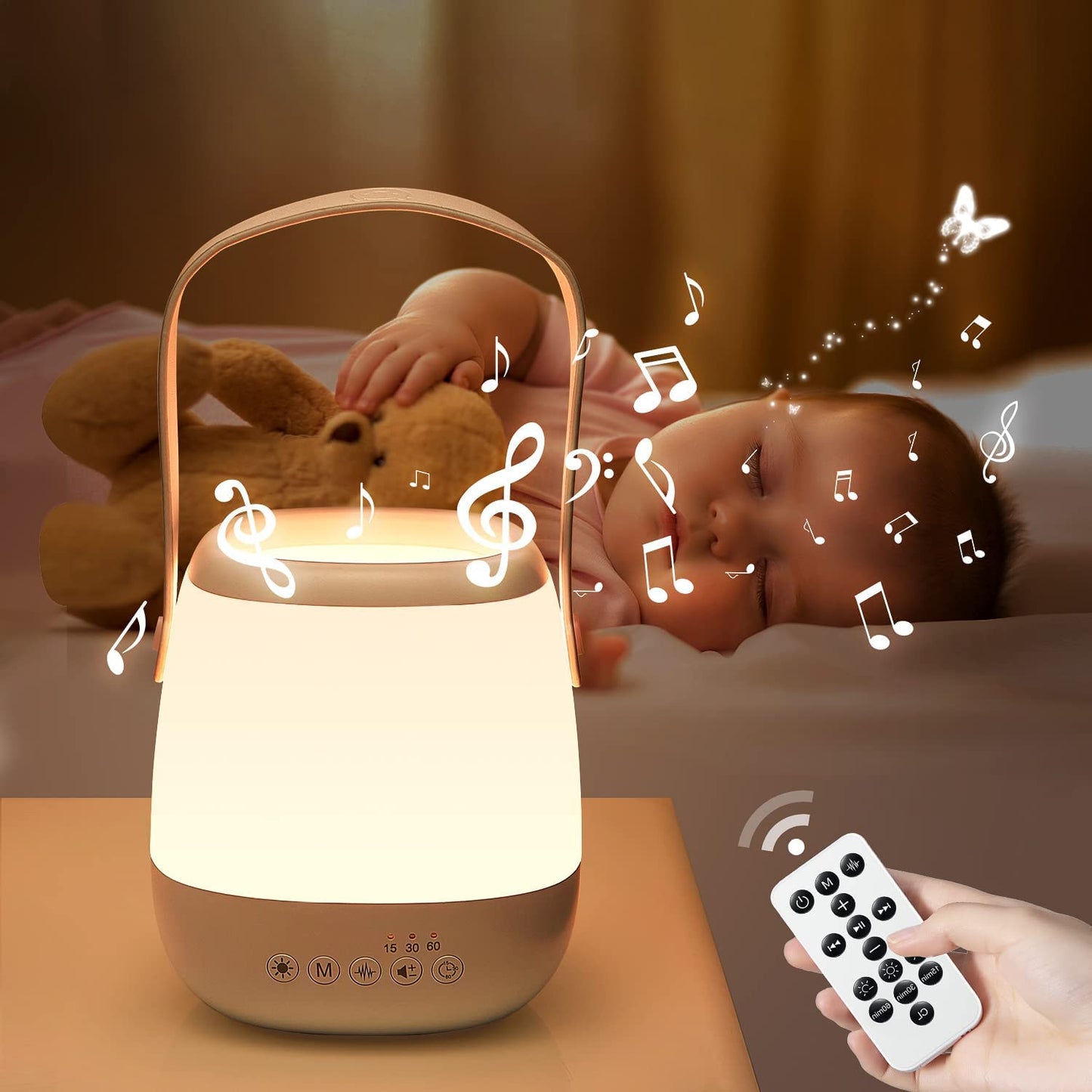 Veilleuse Bébé Musicale et Lumineuse – Lampe de Chevet Sans Fil 🌟