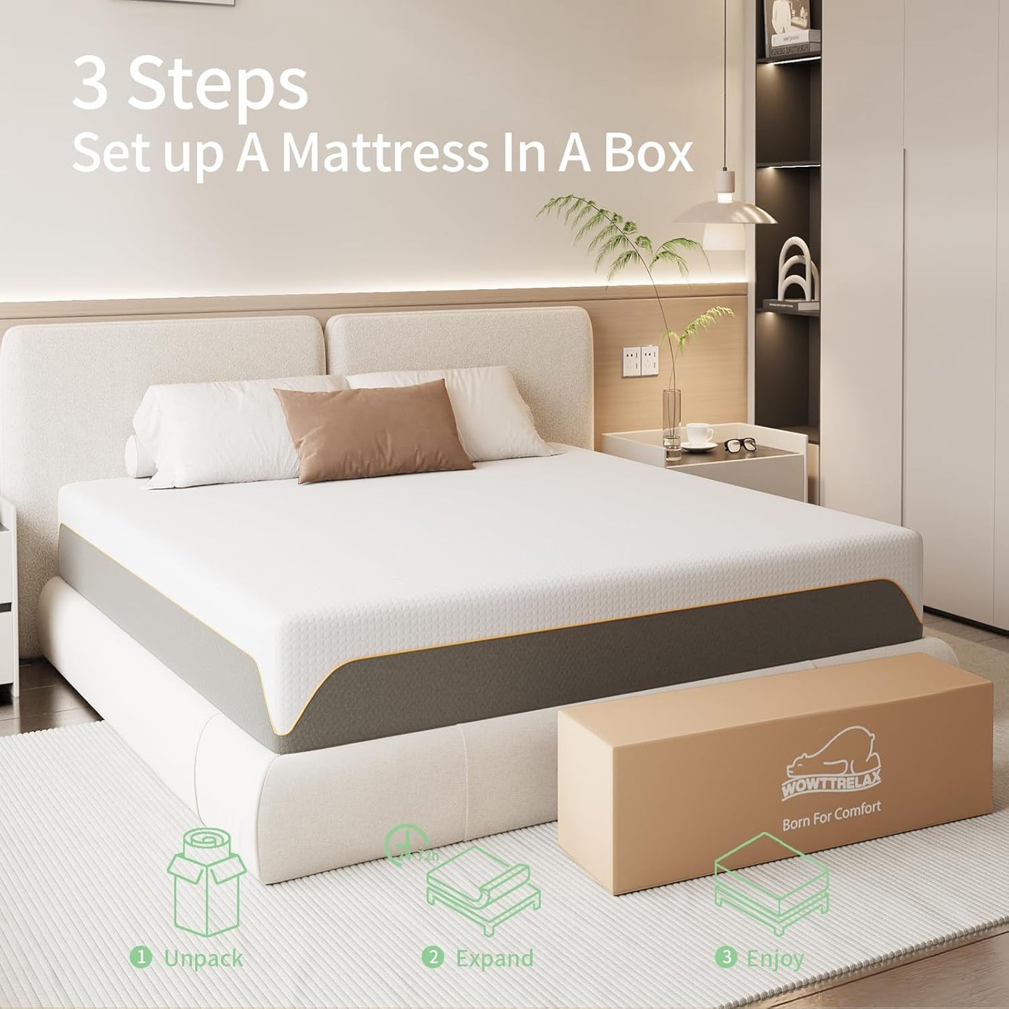 Matelas – Mousse Gel Mémoire, Latex 7 Zones, Confort et Soutien Ergonomique