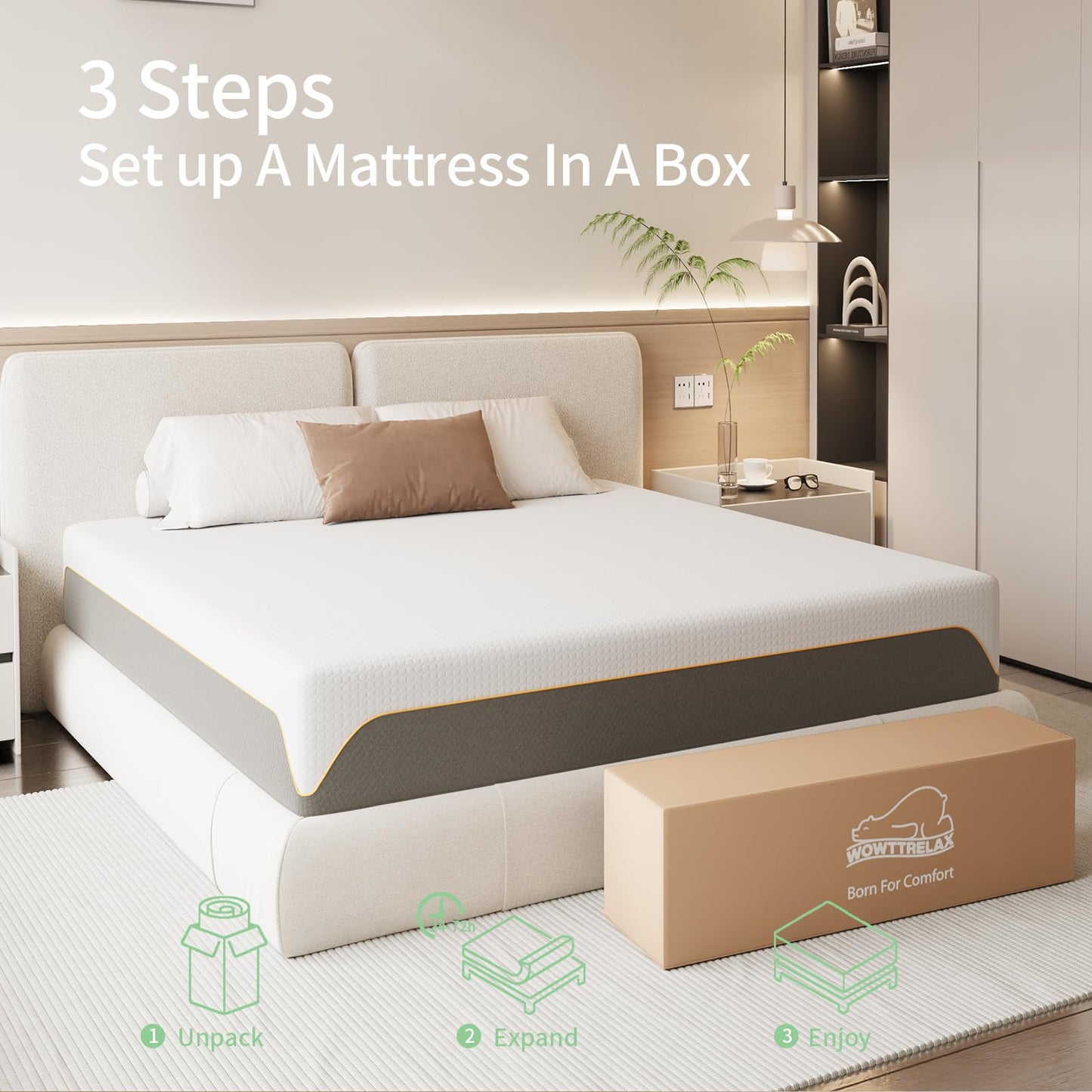 Matelas – Mousse Gel Mémoire, Latex 7 Zones, Confort et Soutien Ergonomique