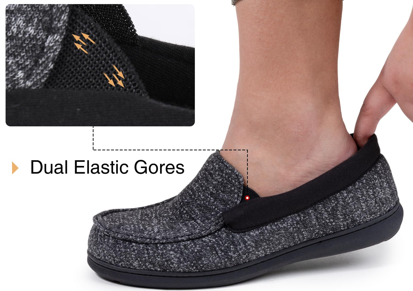 RockDove Pantoufles Mocassins SILVADUR en tissu anti-odeurs pour homme
