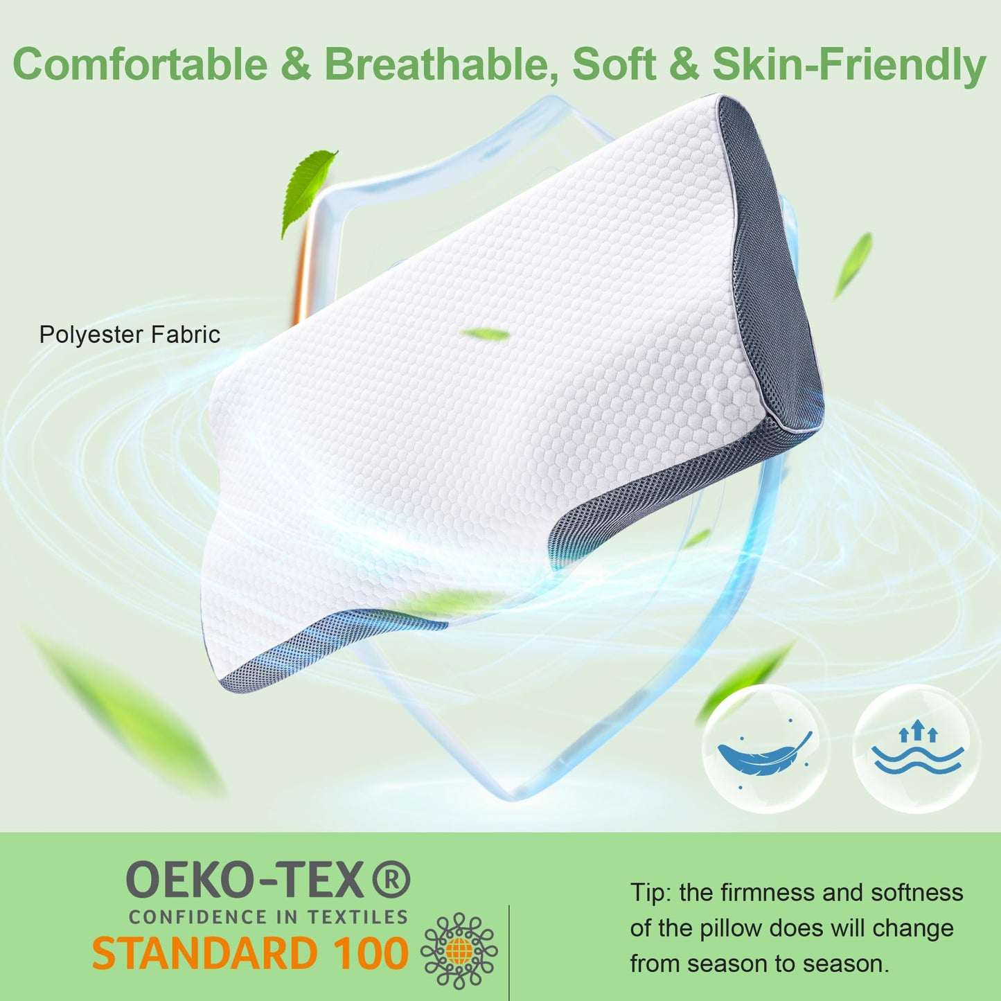 Oreiller Cervical Ergonomique en Mousse à Mémoire – Confort Absolu pour un Sommeil Réparateur
