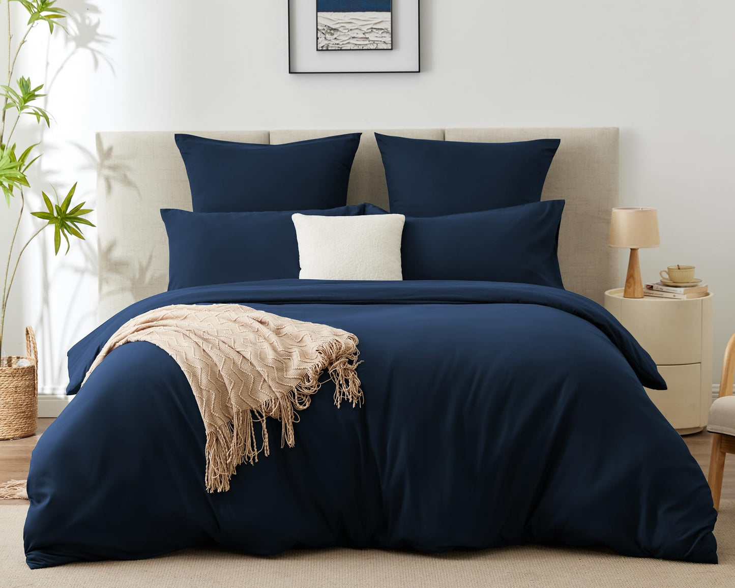 WAVVE Housse de Couette 140x200 cm avec 1 Taie d'oreiller 65x65 cm,Parure de Lit 1 Personne pour lit 90x190 avec Fermeture Éclair Sets de Housse Couette en Microfibre, Gris Foncé 140 x 200