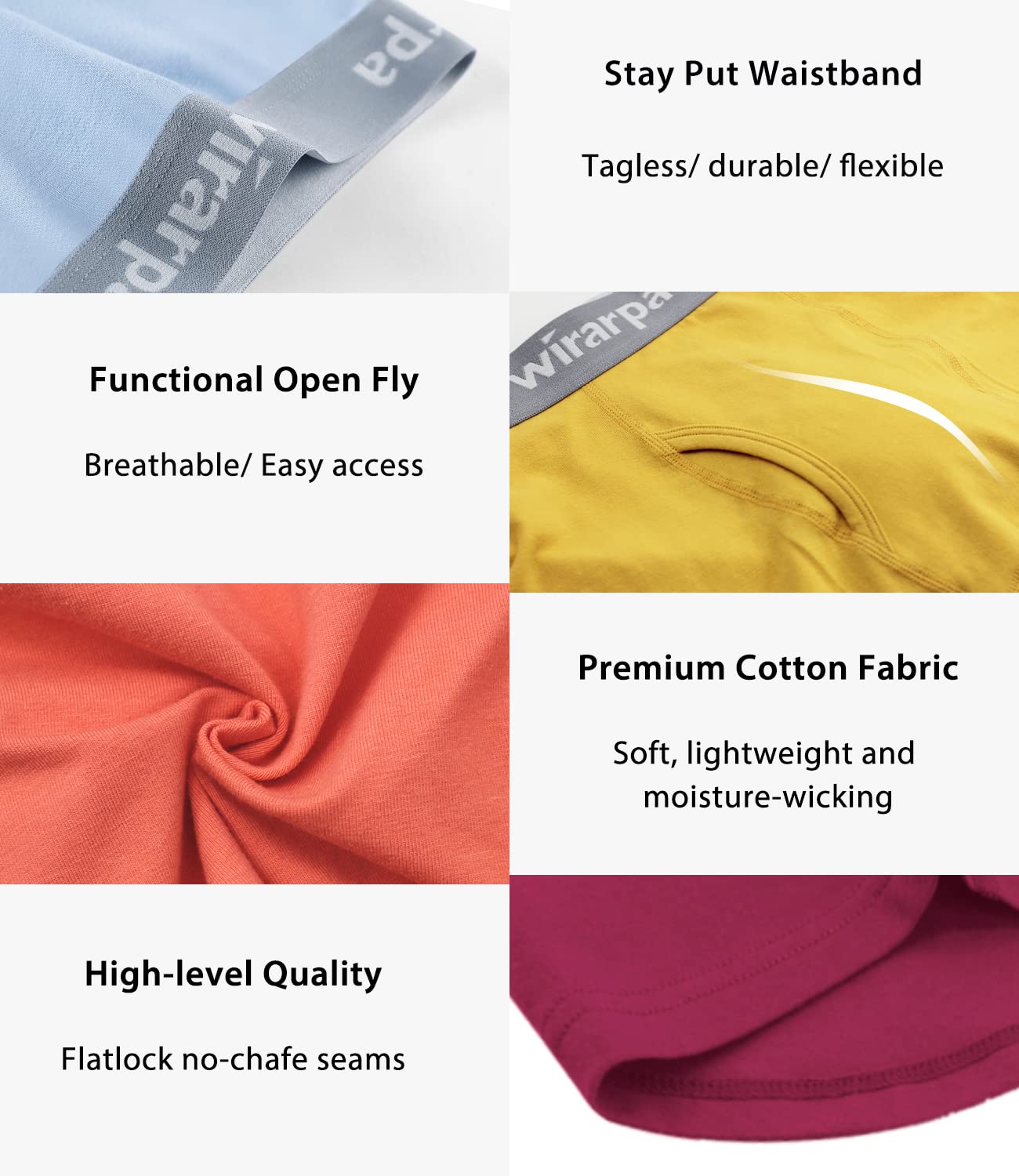 Boxers Homme Coton Confort – Lot de 4 Sans Étiquette