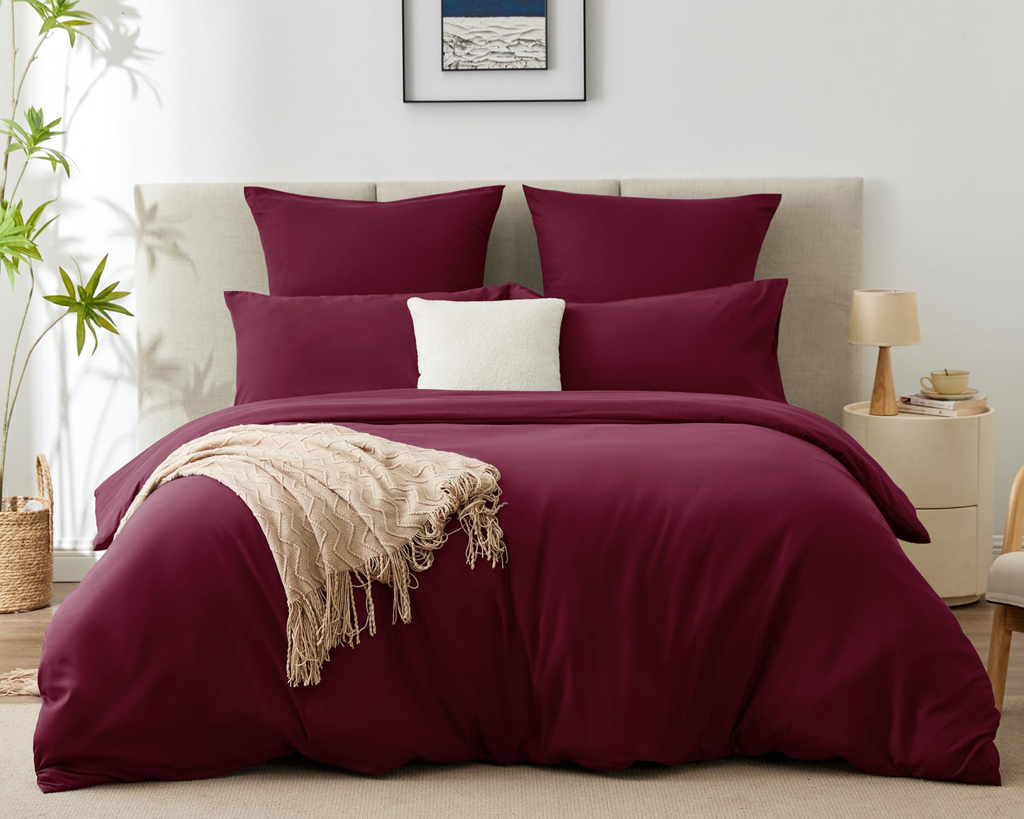 WAVVE Housse de Couette 140x200 cm avec 1 Taie d'oreiller 65x65 cm,Parure de Lit 1 Personne pour lit 90x190 avec Fermeture Éclair Sets de Housse Couette en Microfibre, Gris Foncé 140 x 200