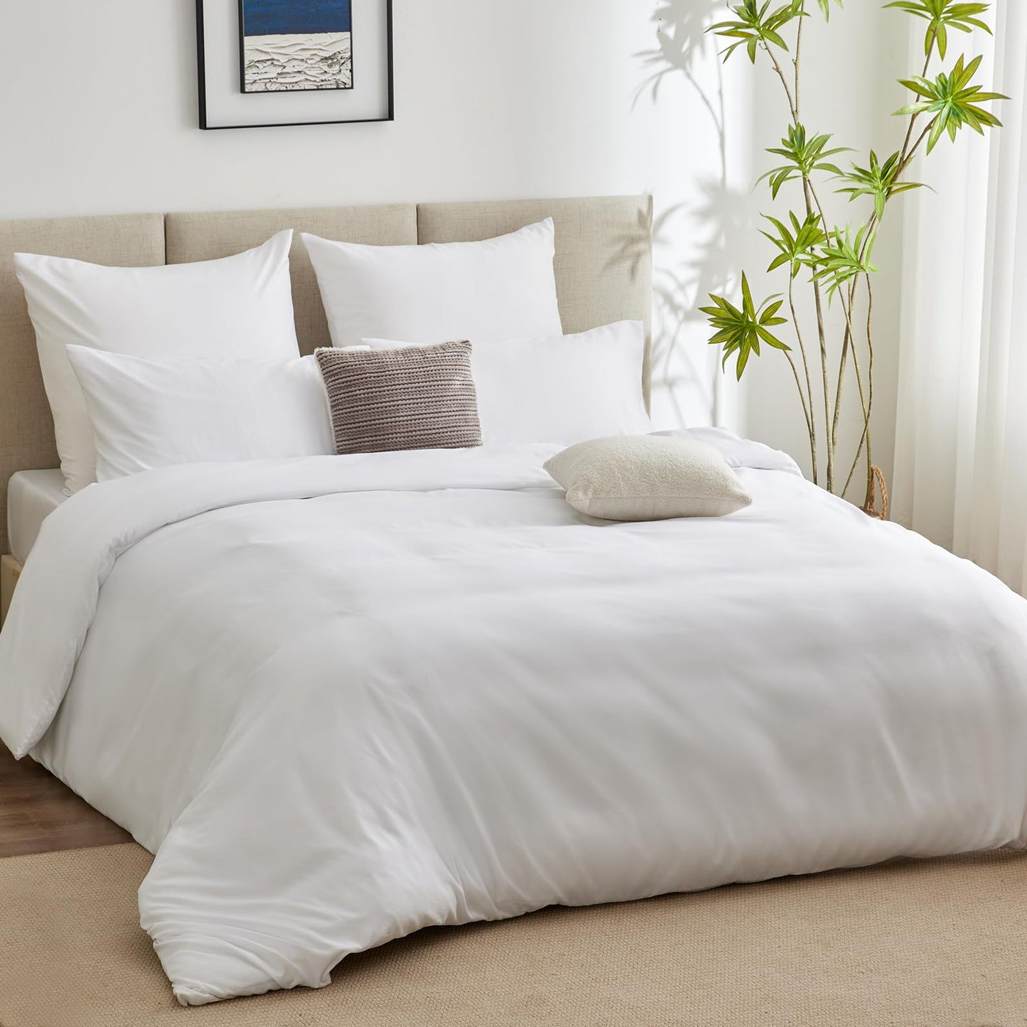 WAVVE Housse de Couette 140x200 cm avec 1 Taie d'oreiller 65x65 cm,Parure de Lit 1 Personne pour lit 90x190 avec Fermeture Éclair Sets de Housse Couette en Microfibre, Gris Foncé 140 x 200