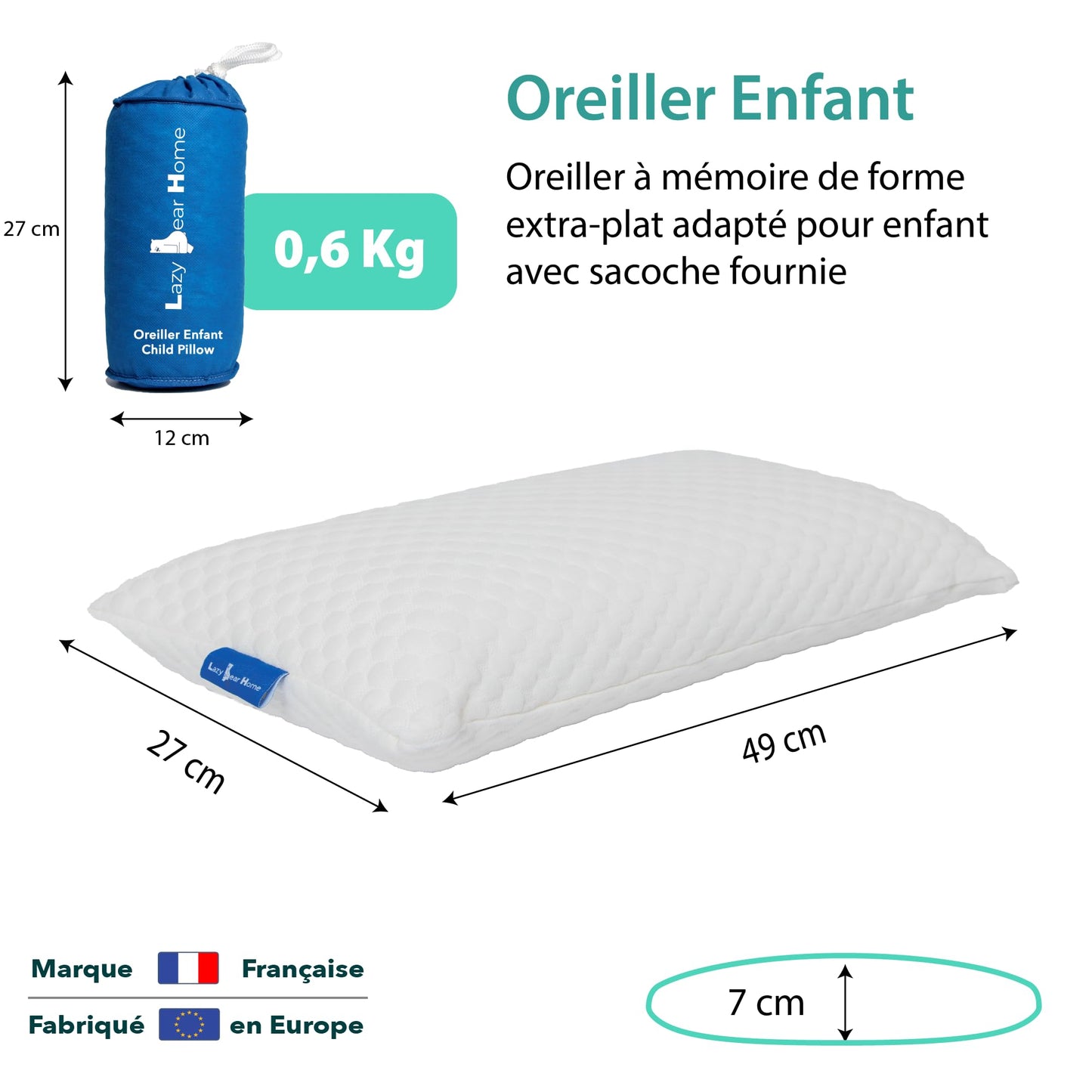 Lazy Bear Home – Oreiller Mémoire de Forme Ergonomique
