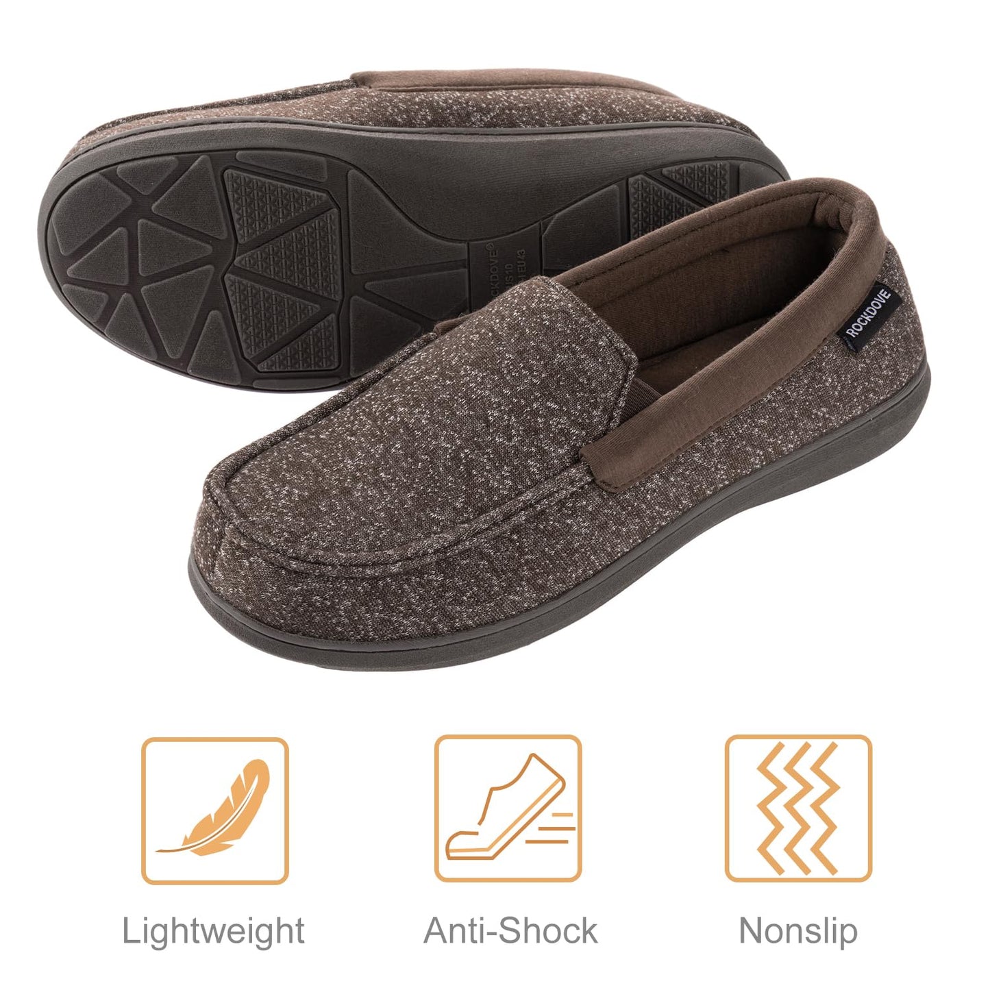 RockDove Pantoufles Mocassins SILVADUR en tissu anti-odeurs pour homme
