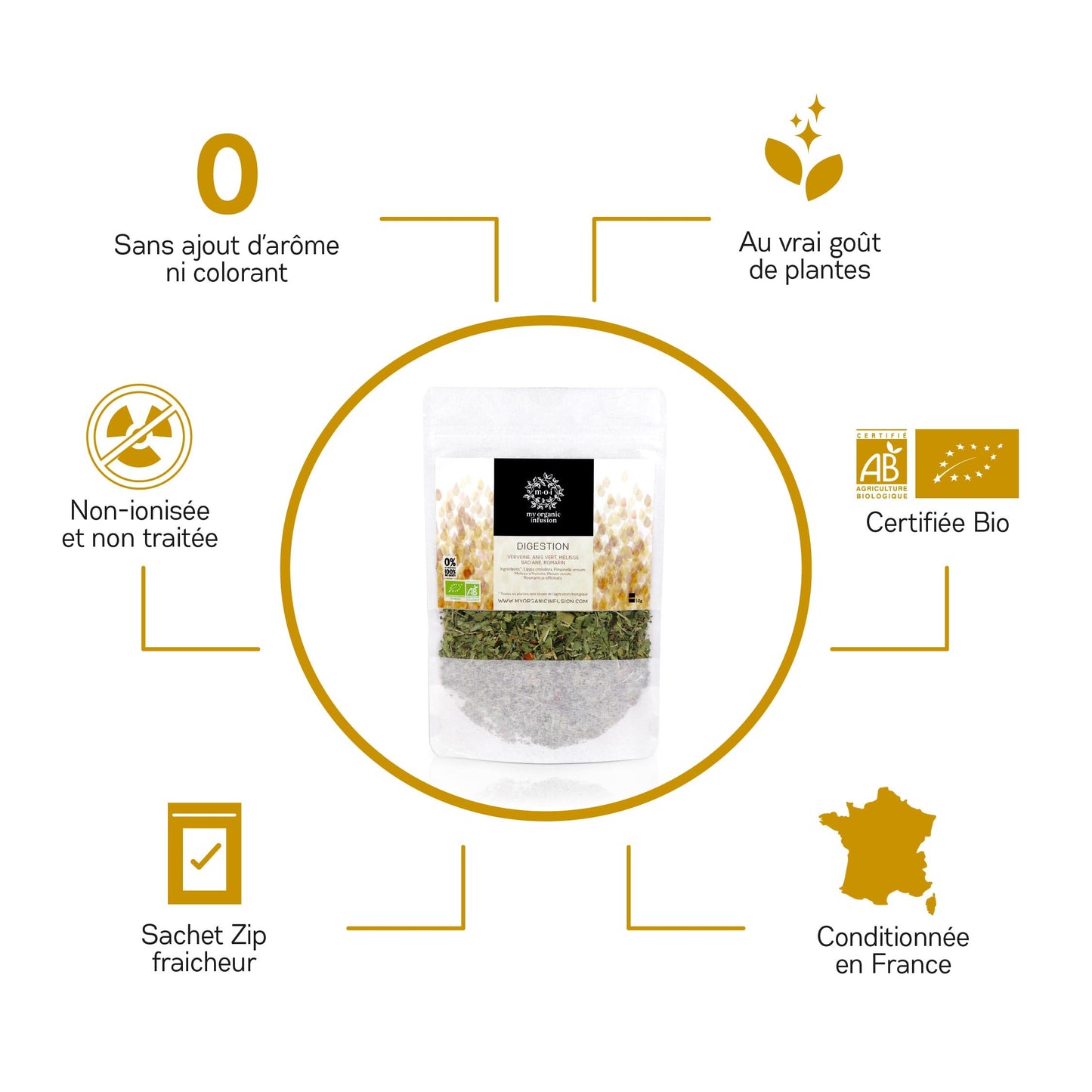 My Organic Infusion 50g | Infusion Bio Artisanale de Corrèze