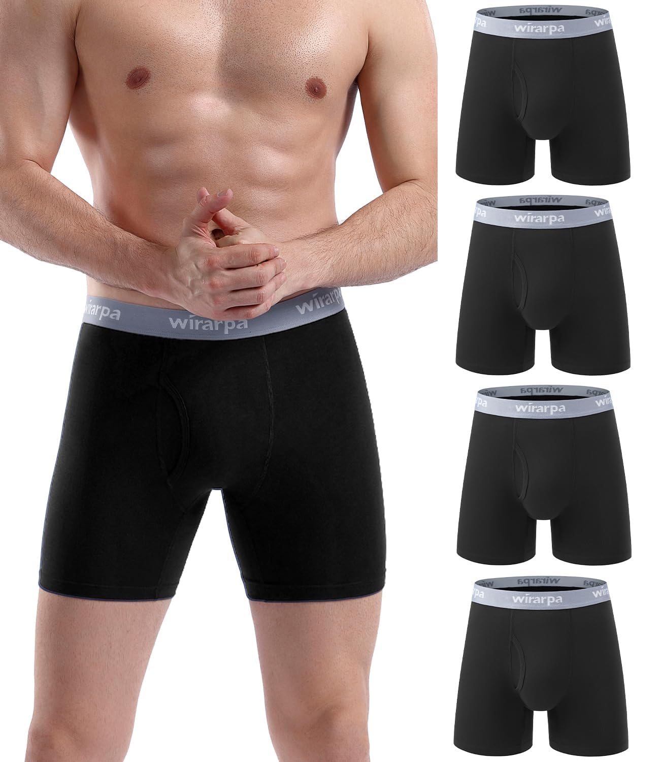 Boxers Homme Coton Confort – Lot de 4 Sans Étiquette