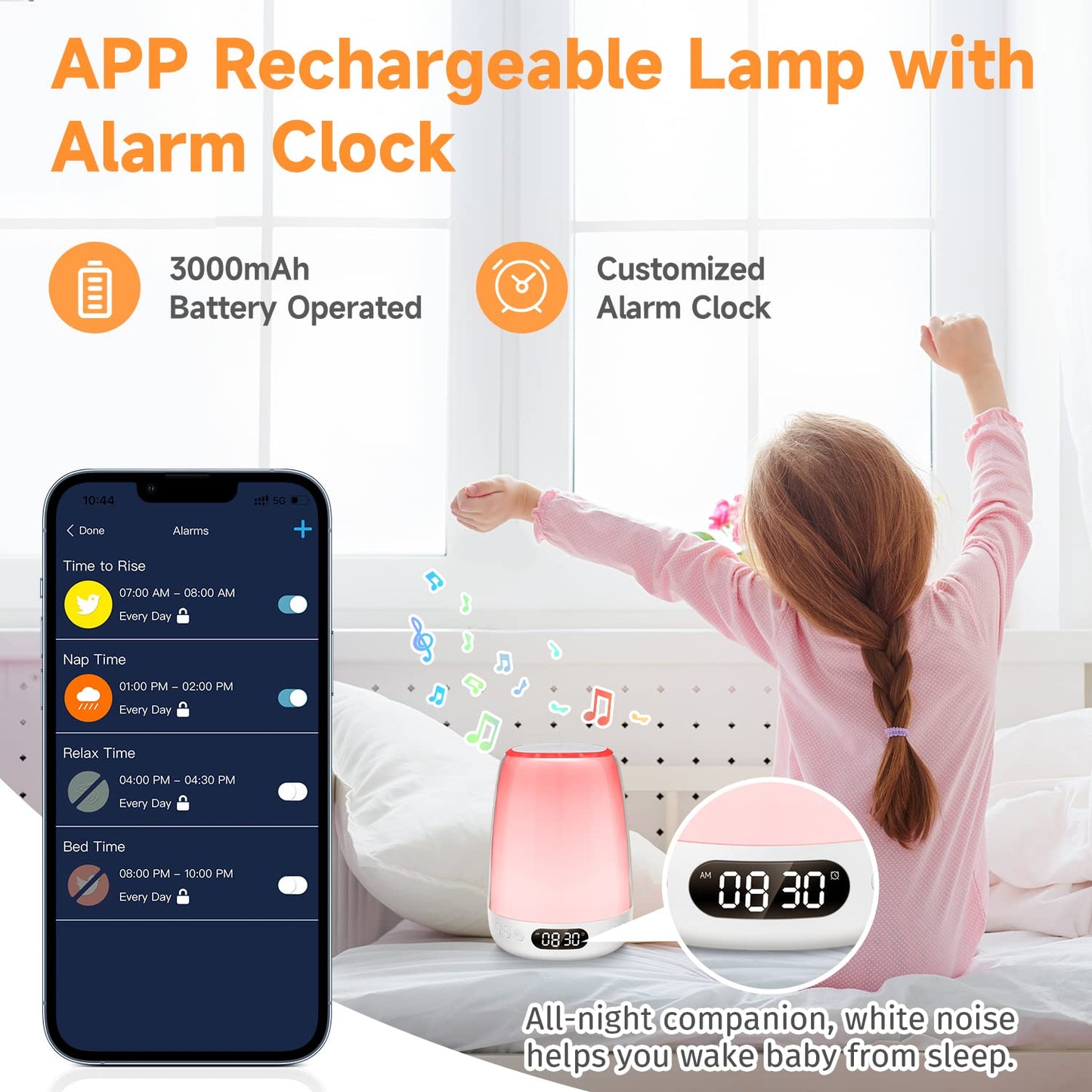 Veilleuse Bébé Musicale et Lumineuse – Lampe de Chevet Sans Fil 🌟