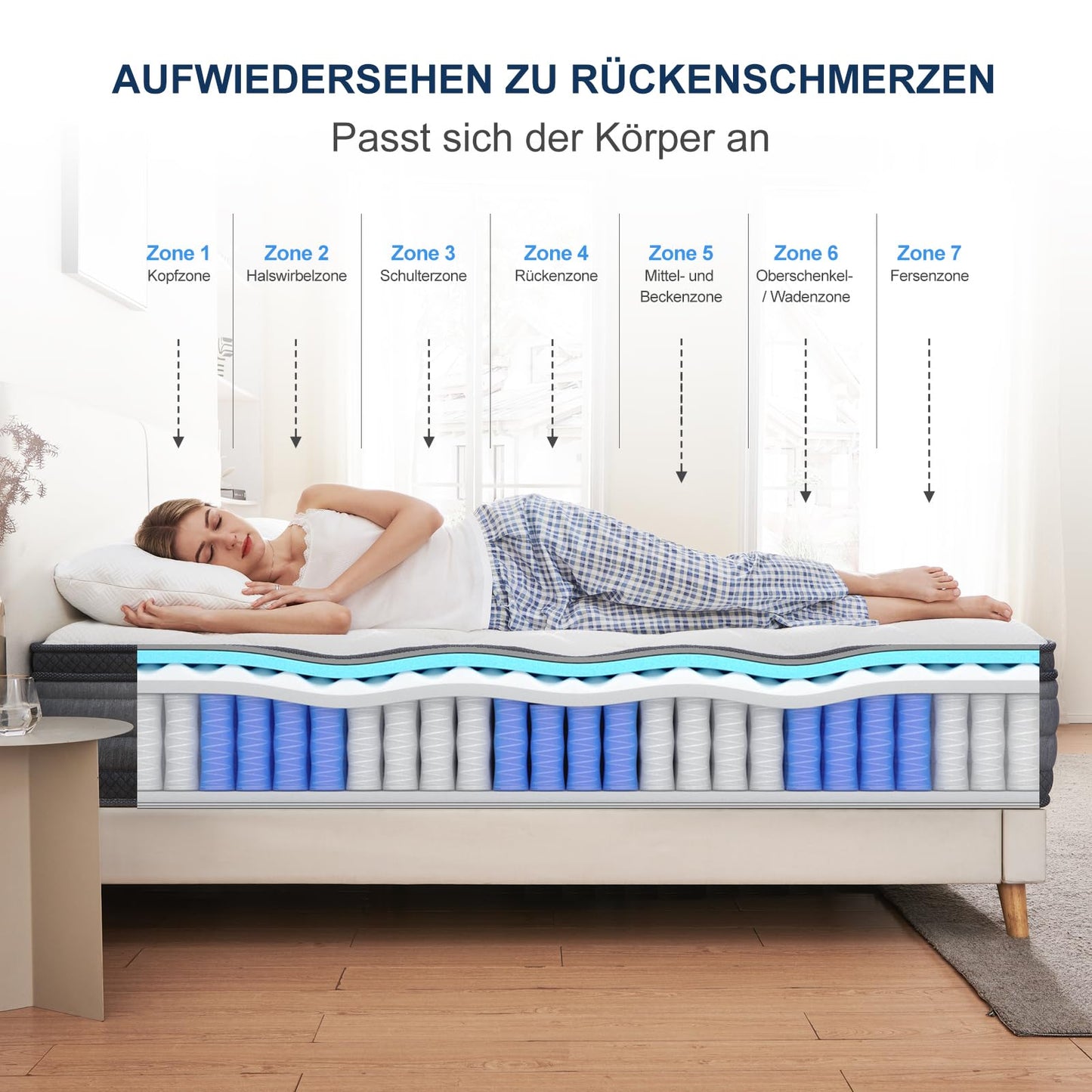 Matelas Hybride à Ressorts Ensachés et Mémoire de Forme