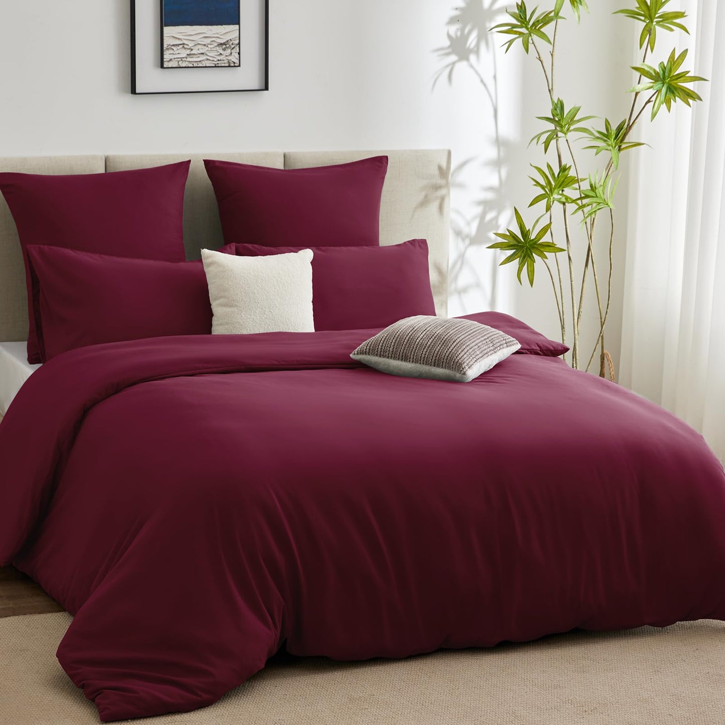 WAVVE Housse de Couette 140x200 cm avec 1 Taie d'oreiller 65x65 cm,Parure de Lit 1 Personne pour lit 90x190 avec Fermeture Éclair Sets de Housse Couette en Microfibre, Gris Foncé 140 x 200