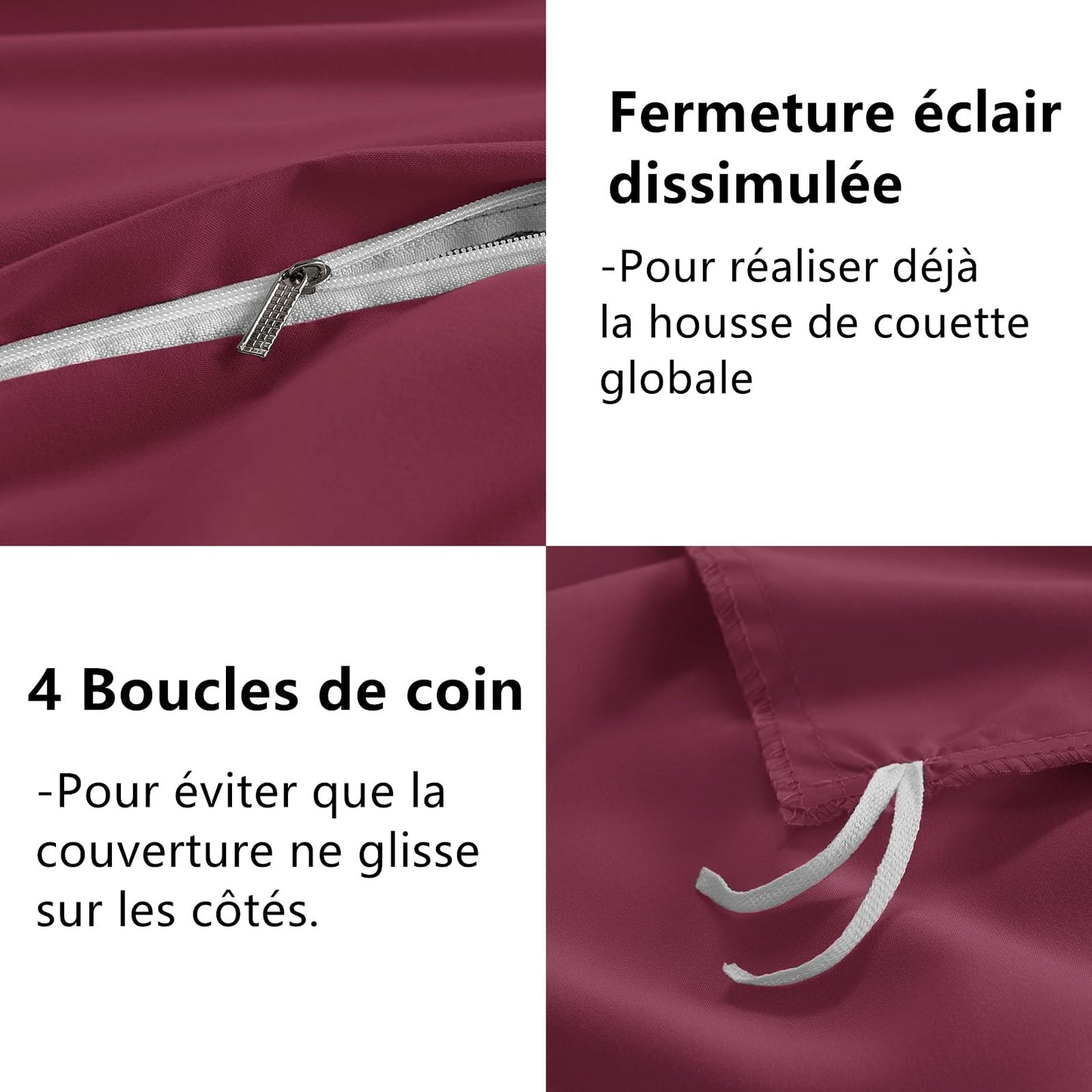 WAVVE Housse de Couette 140x200 cm avec 1 Taie d'oreiller 65x65 cm,Parure de Lit 1 Personne pour lit 90x190 avec Fermeture Éclair Sets de Housse Couette en Microfibre, Gris Foncé 140 x 200