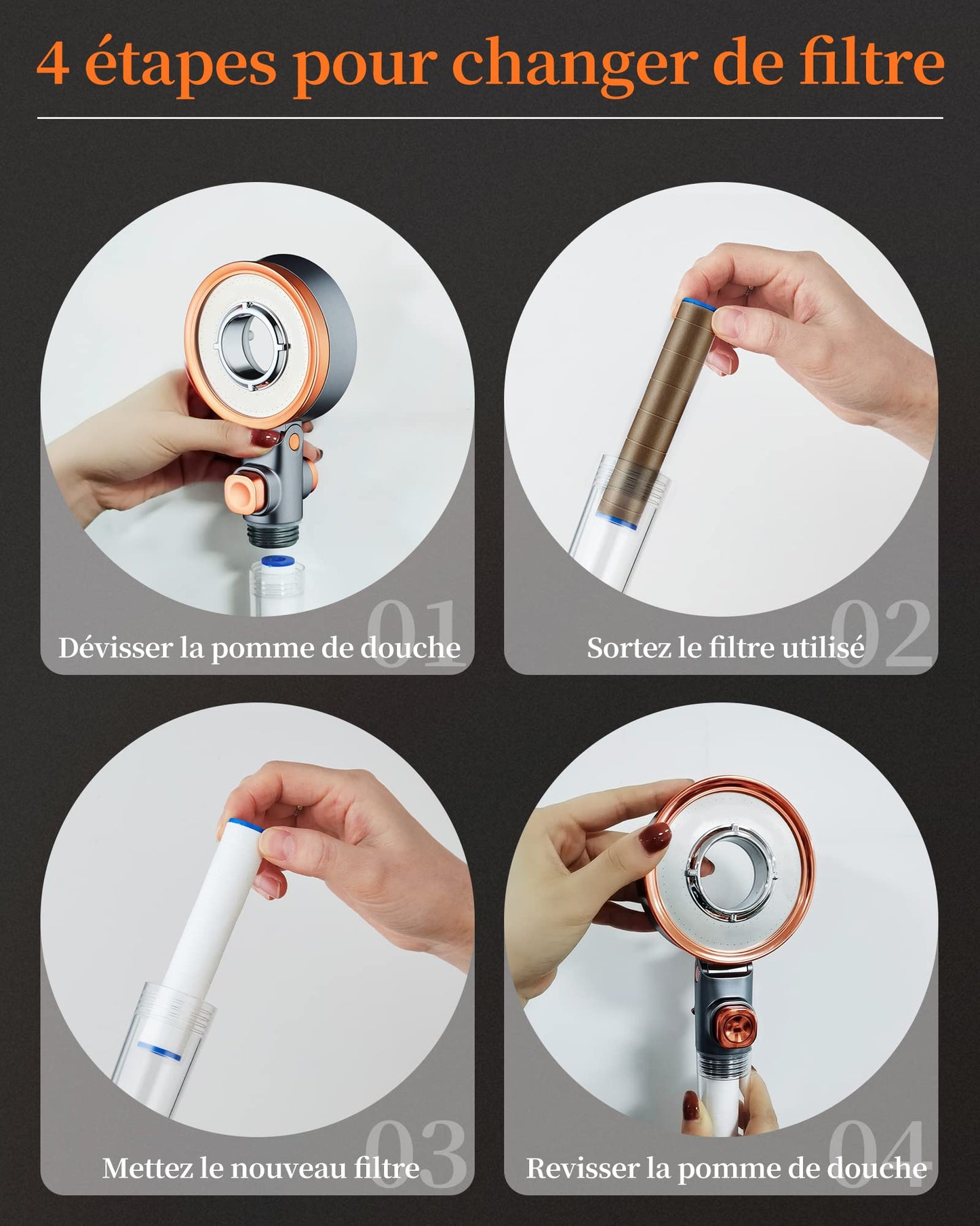 Pommeau de Douche Filtrante – Douchez-vous Sans Calcaire ni Impuretés