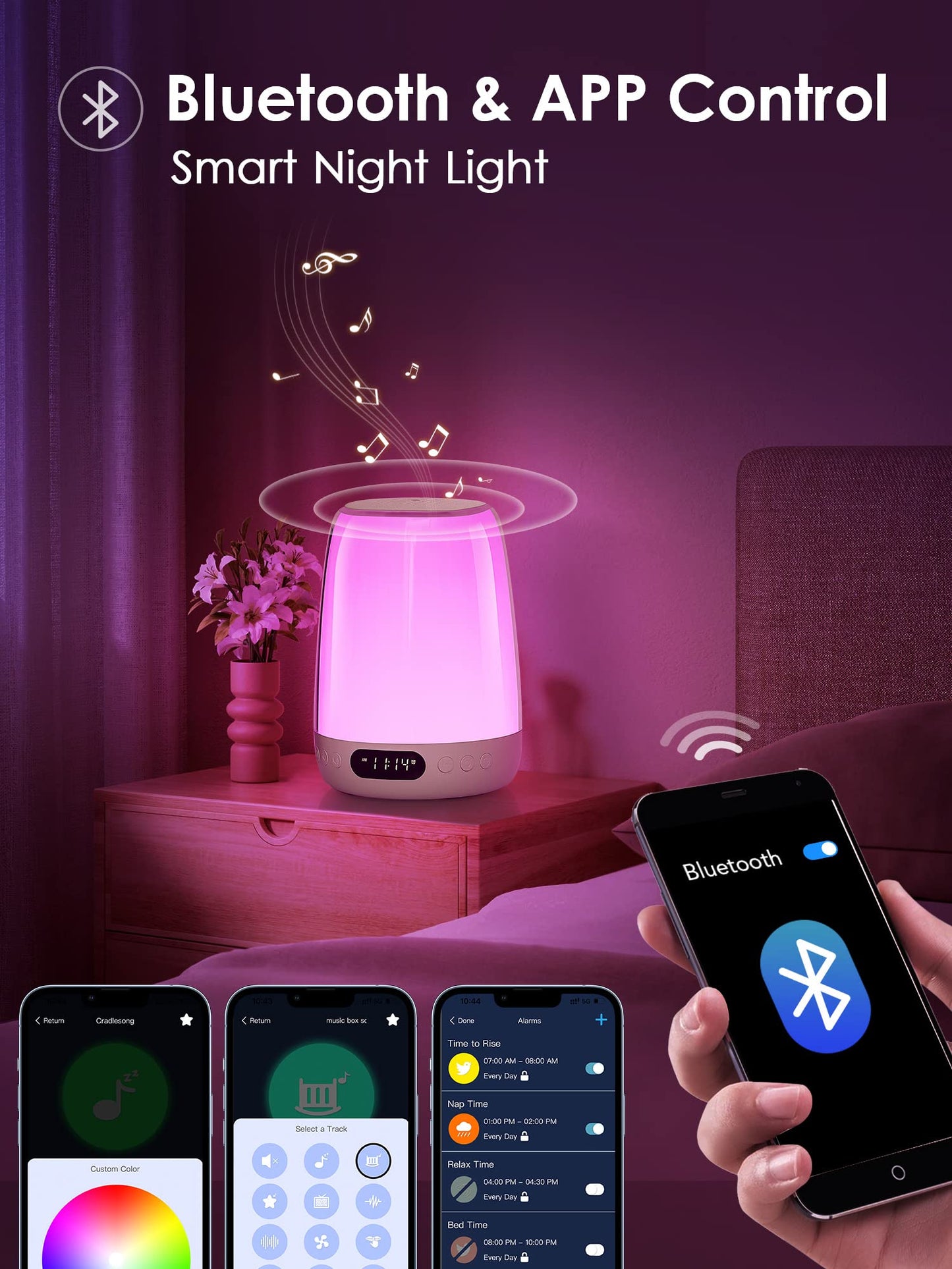 Veilleuse Bébé Musicale et Lumineuse – Lampe de Chevet Sans Fil 🌟