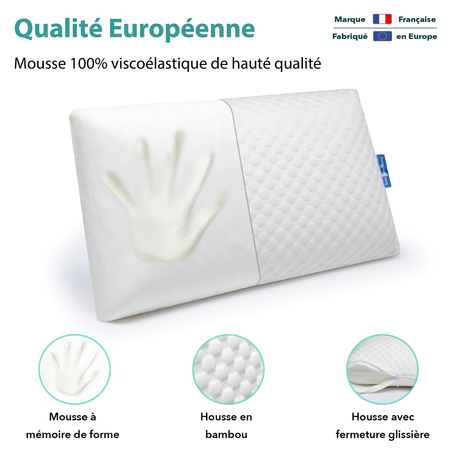 Lazy Bear Home – Oreiller Mémoire de Forme Ergonomique
