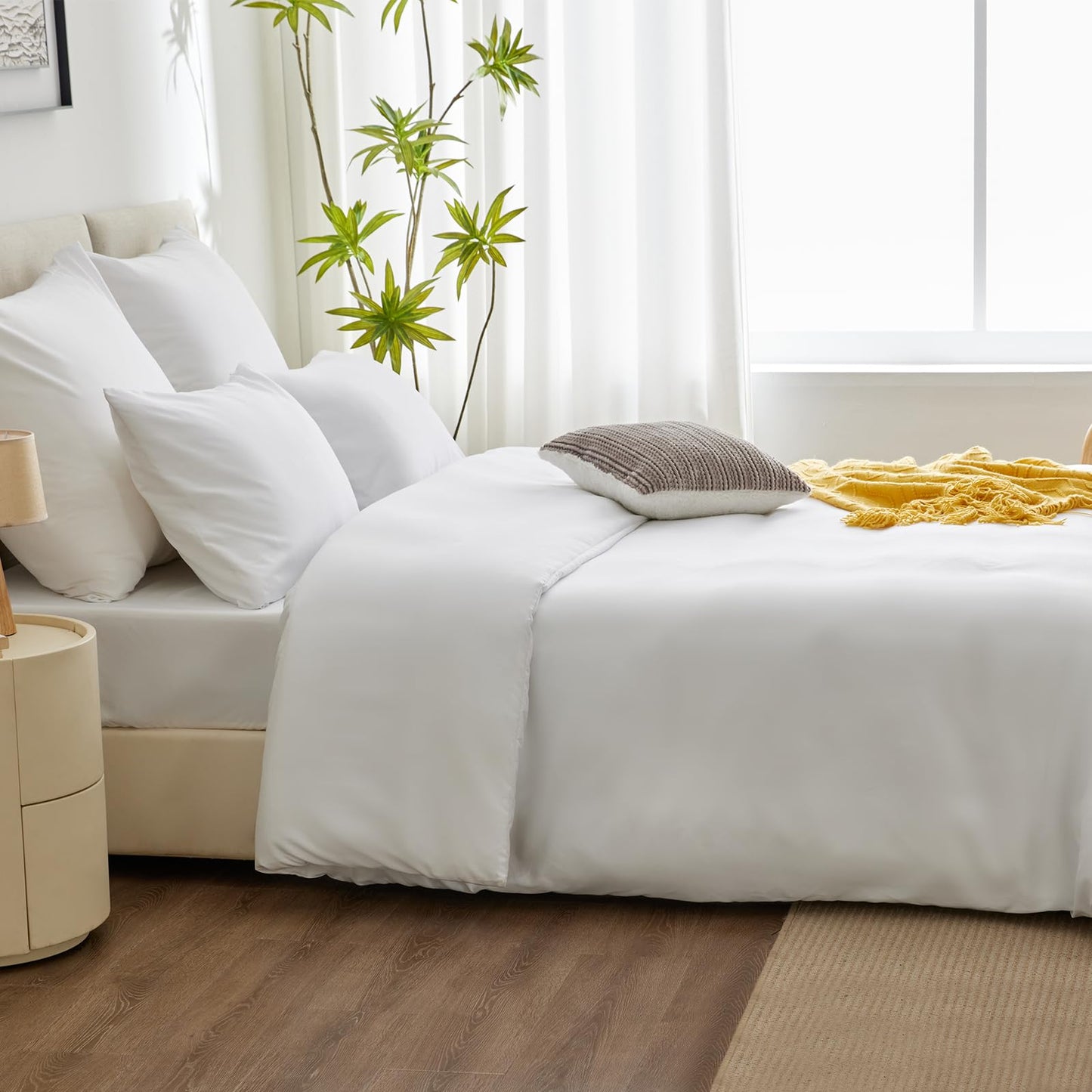 WAVVE Housse de Couette 140x200 cm avec 1 Taie d'oreiller 65x65 cm,Parure de Lit 1 Personne pour lit 90x190 avec Fermeture Éclair Sets de Housse Couette en Microfibre, Gris Foncé 140 x 200