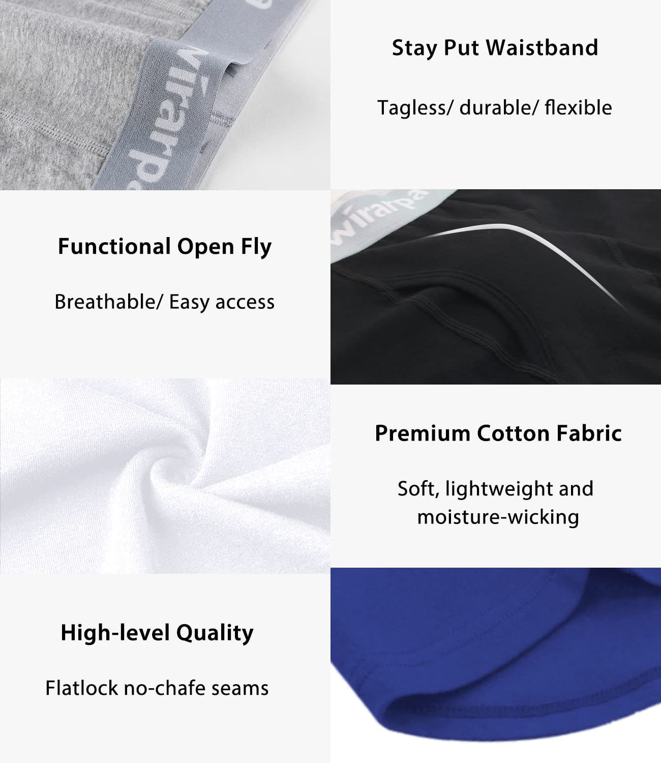 Boxers Homme Coton Confort – Lot de 4 Sans Étiquette