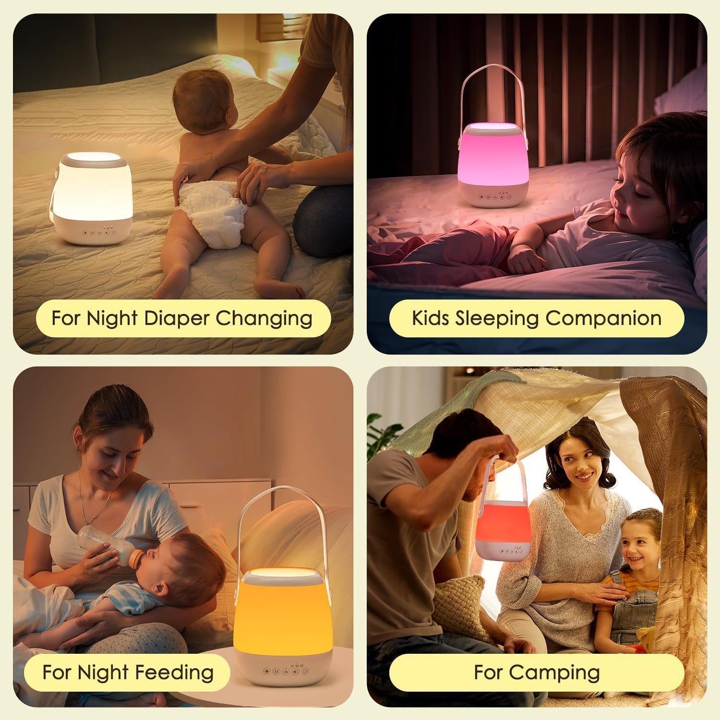 Veilleuse Bébé Musicale et Lumineuse – Lampe de Chevet Sans Fil 🌟