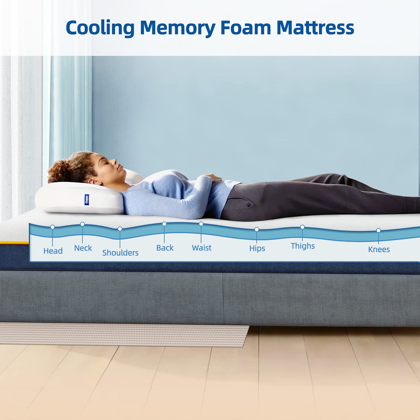 Matelas – Mousse Gel Mémoire, Latex 7 Zones, Confort et Soutien Ergonomique