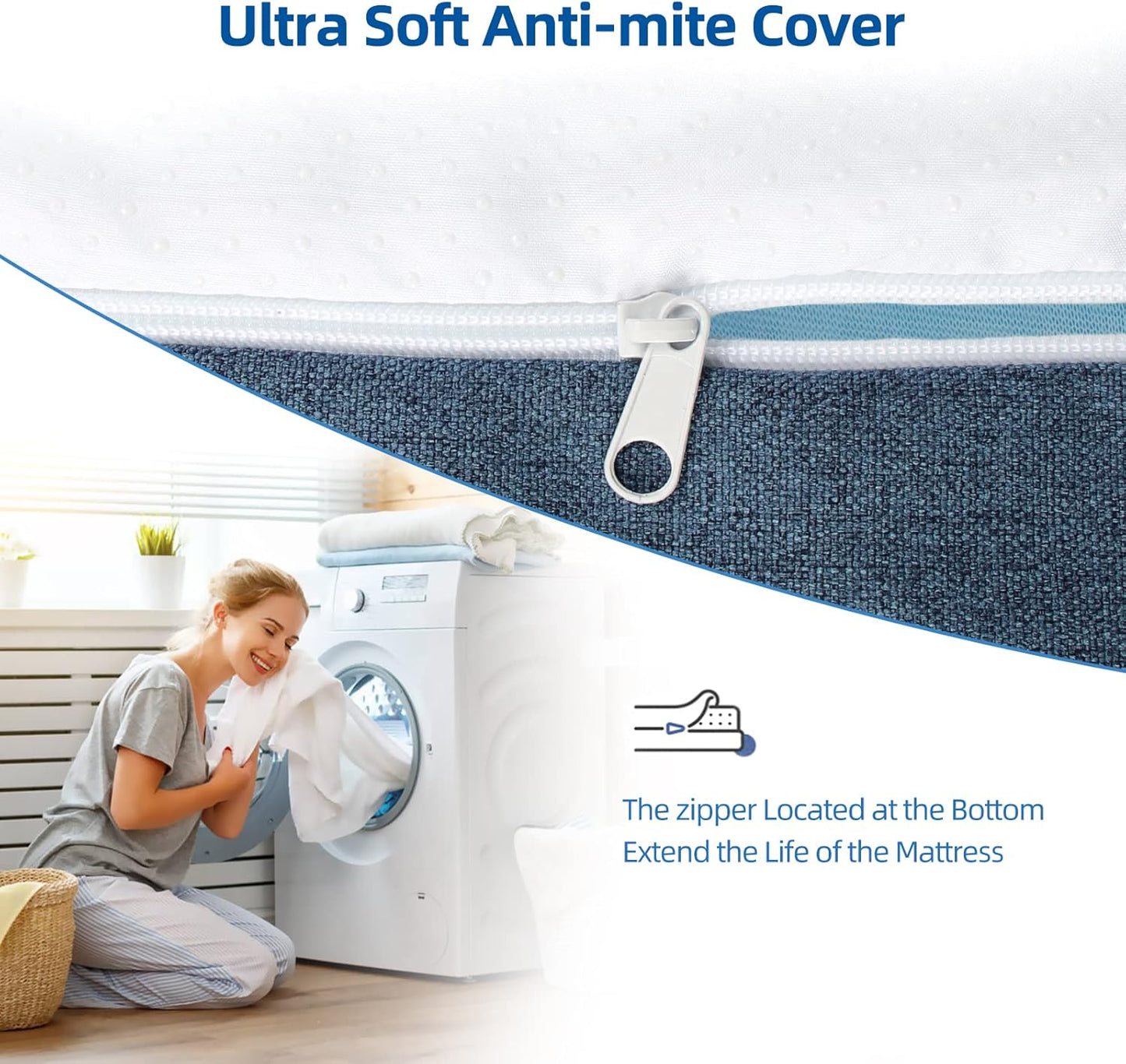 Matelas – Mousse Gel Mémoire, Latex 7 Zones, Confort et Soutien Ergonomique
