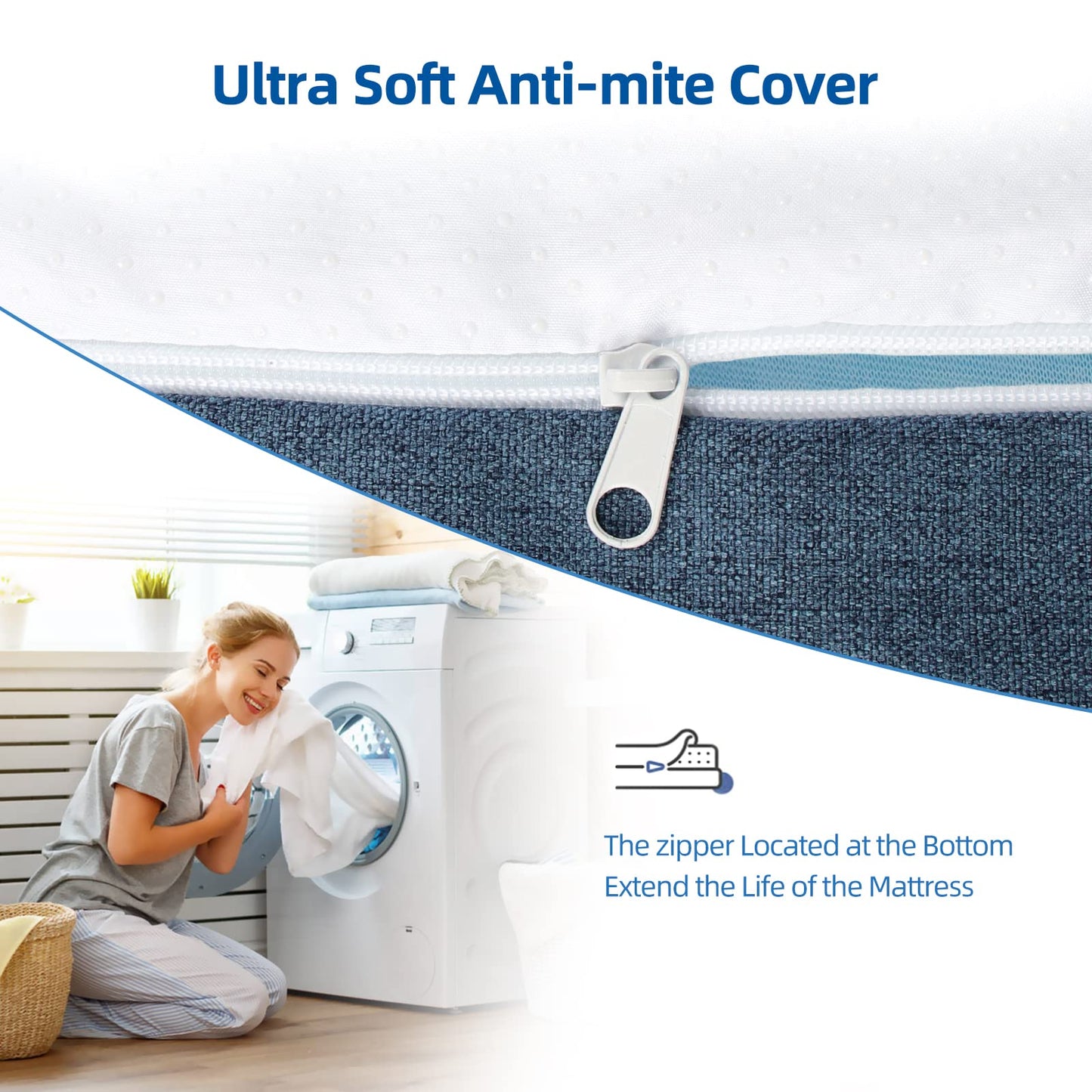 Matelas – Mousse Gel Mémoire, Latex 7 Zones, Confort et Soutien Ergonomique