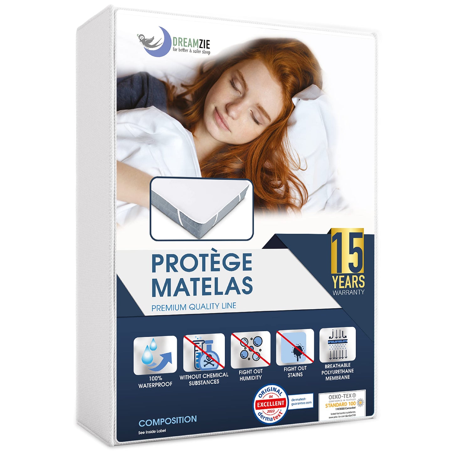Protège Matelas Imperméable Oeko-TEX – Alèse en Coton Respirant avec 4 Coins Élastiques