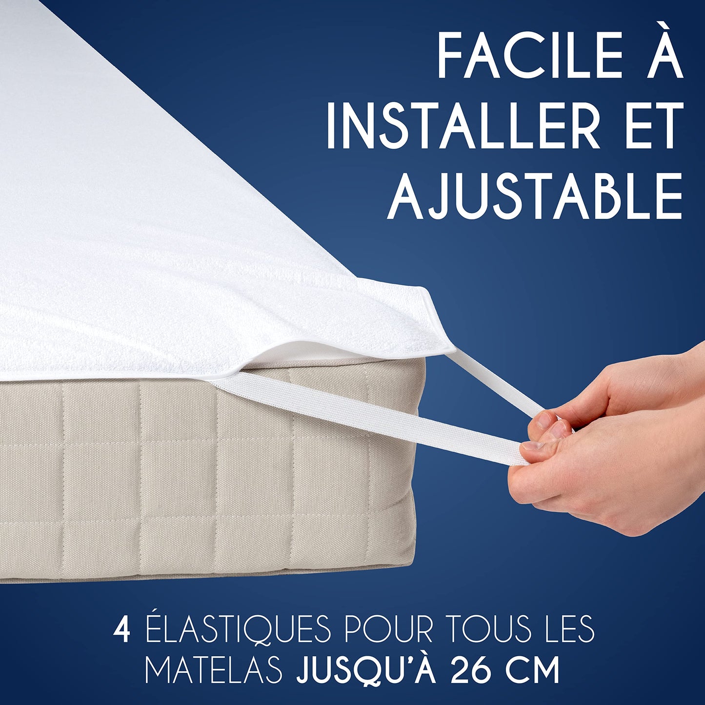 Protège Matelas Imperméable Oeko-TEX – Alèse en Coton Respirant avec 4 Coins Élastiques
