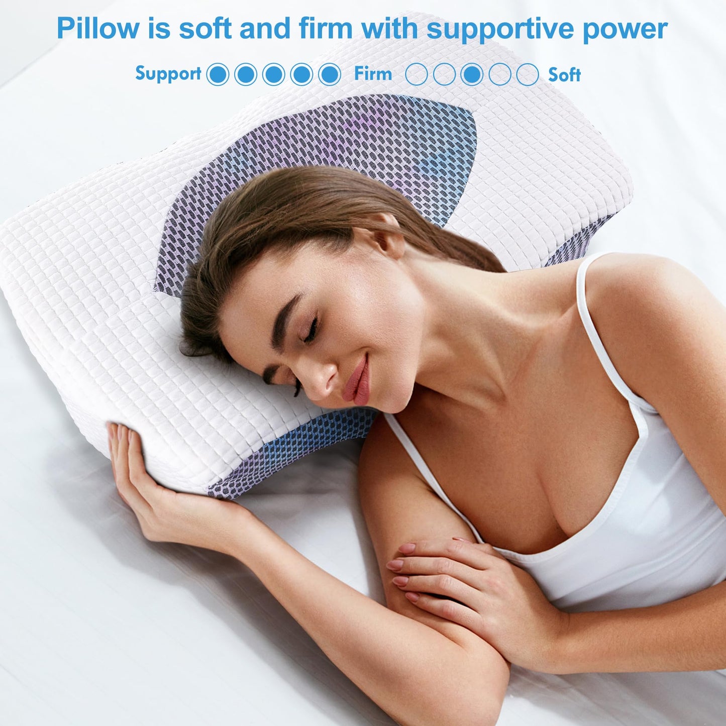 Oreiller Cervical Ergonomique en Mousse à Mémoire – Confort Absolu pour un Sommeil Réparateur